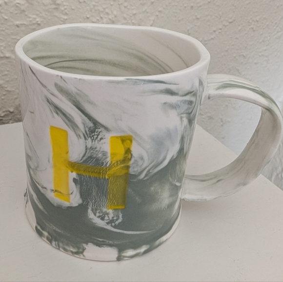 Anthropologie Other - Anthropologie Marbled 'H' Monogram Mug